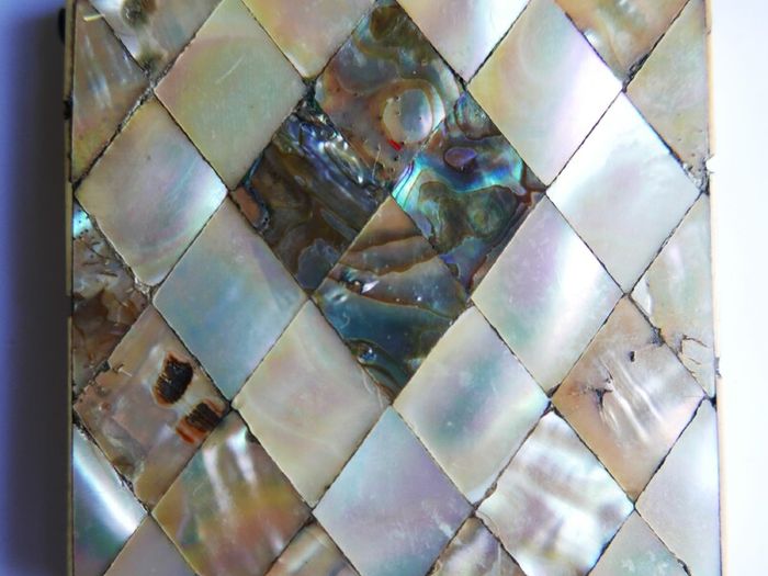 Vintage Mother of Pearl Box, Card Holder French Art Deco