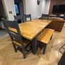 Solid Oak Extendable Dining Table, 4 chairs & 1 bench Image 2