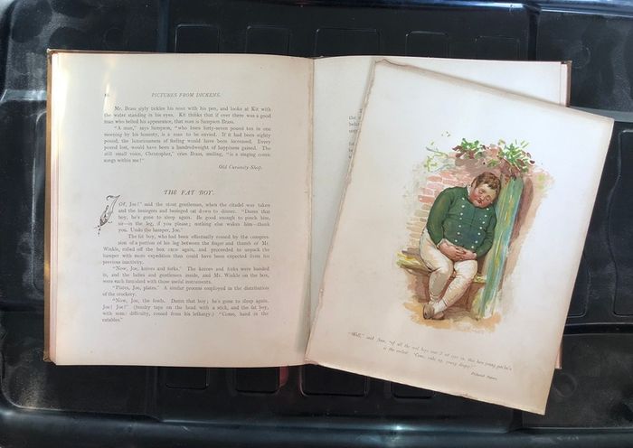 Antique Book Pictures from Dickens With Readings