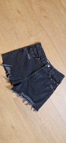 Zara Studded Denim Shorts - 8