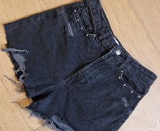 Zara Studded Denim Shorts - 8