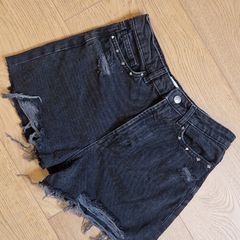 Zara Studded Denim Shorts - 8