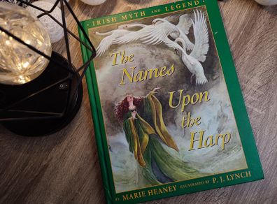 The Names Upon the Harp ! Irish Myth and Legend ! Illustrated by P.J. Lynch ! 2000 ! by Faber and Faber !