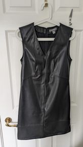 leather look dress