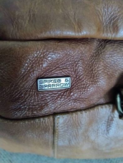 Spikes and Sparrow large brown genuine leather handbag in very good condition with zipped closure and internal pockets and a zipped external pocket see last five photos for exact measurements FREE STANDARD POSTAGE INCLUDED