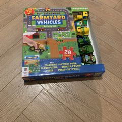 Farm yard vehicles and jigsaw.