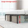 King Size Bed Frame, 36cm High Metal Platform Bed Frames Kingsize with Storage Under Bed/Steel Slats Mattress Base, No Box Spring Needed, Enhanced Support Noise Free, Black Image 3