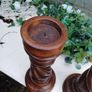 Large Open Twist Handcarved Candlesticks Image 5