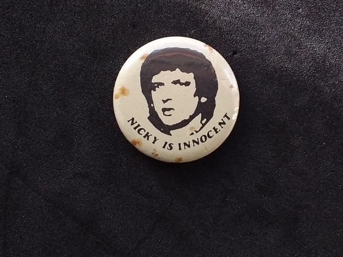 Manic Street Preachers : Nicky is Innocent , Vintage White Button Badge