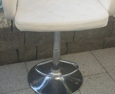 White faux leather chair