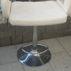 White faux leather chair
