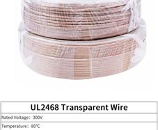 20M 30AWG Electrical Wire 2 Pins Transparent Cable 30AWG - 16AWG UL2468 PVC Speakers Audio Headphone LED Strip Lamp Extension Cord