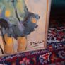 Vintage French Painted Board Art Image 2