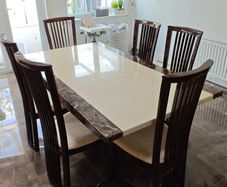 Marble Dining Table & Chairs Set