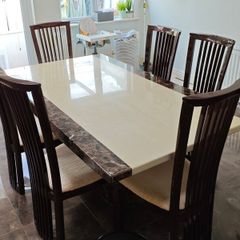 Marble Dining Table & Chairs Set