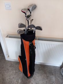slazenger golf clubs and bag.  Right handed clubs