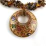 Vintage Tigers eye Necklace with Murano glass pendant Image 6
