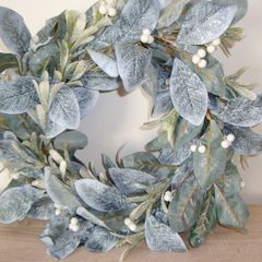 Frosted wreath 50cm Christmas- NEW