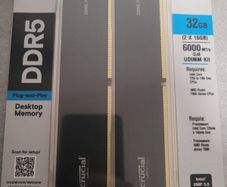 32 Gb DDR5 Ram (2x16 Gb) 6000mhz, Intel Xmp 3.0 / Amd Expo ( New, Unopened )