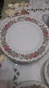 old foley dinner plates harmony rose