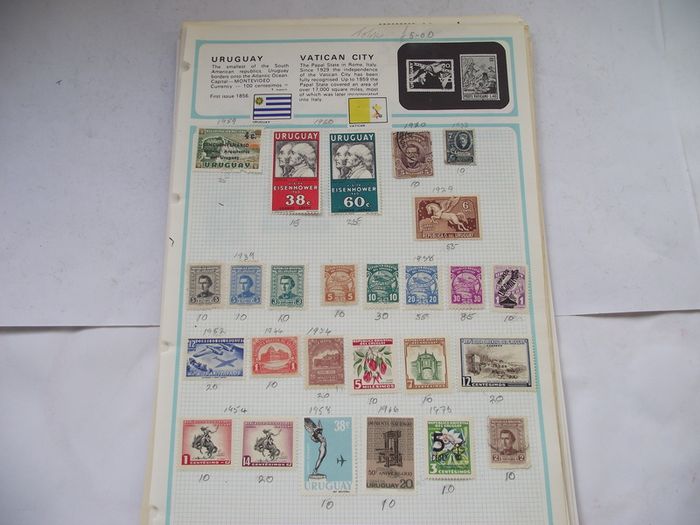 A Collection of Stamps from Central and South Americas on Loose Pages