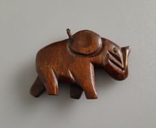 Tiny Carved Wooden Elephant