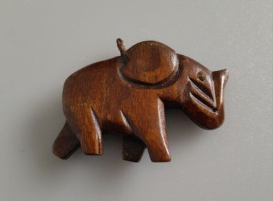 Tiny Carved Wooden Elephant