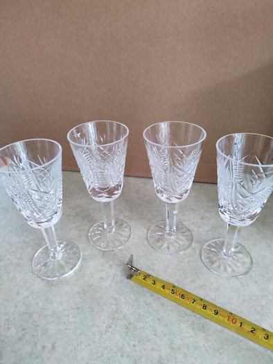 SET OF 4 Irish Waterford Crystal Cut Glass Sherry Glasses Pattern Clare