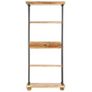 5-Tier Bookshelf 80x35x180 cm Solid Mango Wood and Steel Image 5