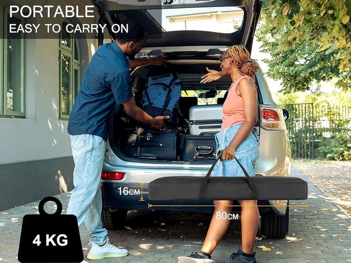 No Wrinkles 100 Inch Projector Screen - Super Stable with Dual Tripods, Strong Stands, Portable Design for Indoor/Outdoor, 16:9, 4K