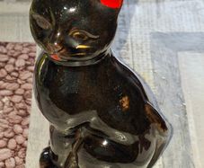 Vintage Ceramic Black Cat Made in Japan, 1950s, Postage Available or Collection