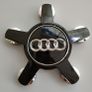 x4 Audi Alloy Gloss black 135mm 5 star spyder wheel Centre Caps Image 2
