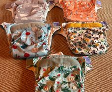 14 Bambino Mio Miosolo Reusable Nappies + 2 Wet Bags