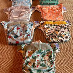 14 Bambino Mio Miosolo Reusable Nappies + 2 Wet Bags