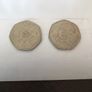 Old 50p coins. Image 2