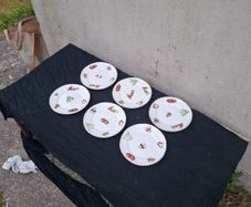 6 vintage vegetables sides plates postage possible