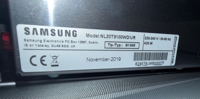 Samsung Warming Drawer Infinite Line NL20T9100WD Graphite Grey