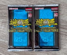 2x Yu-Gi-Oh! 25th Anniversary Rarity Collection II Unweighted 1st Edition English Booster Pack Cards