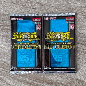 2x Yu-Gi-Oh! 25th Anniversary Rarity Collection II Unweighted 1st Edition English Booster Pack Cards