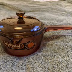 Vintage Vision De Corning Glass Ceramic Lidded Saucepan