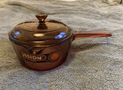 Vintage Vision De Corning Glass Ceramic Lidded Saucepan