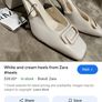Zara cream block heels size 5 Image 3