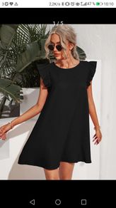 Black Summer Dress SHEIN UK 6/8 Flattering A-Line Silhouette