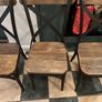 4 x Wood / Metal Dining Chairs Image 3