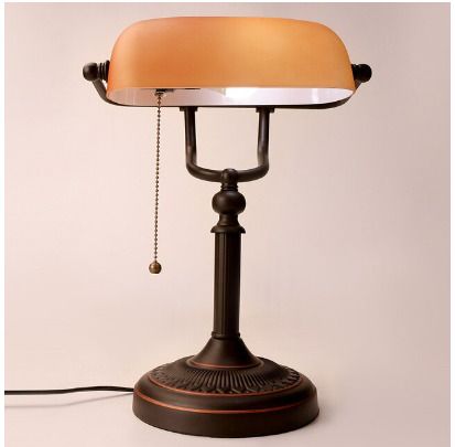 BRAND NEW Retro vintage frosted amber glass shade decor table lamp