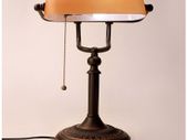 BRAND NEW Retro vintage frosted amber glass shade decor table lamp