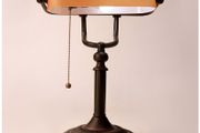 BRAND NEW Retro vintage frosted amber glass shade decor table lamp