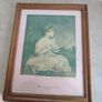 RARE FIND OLD ANTIQUE Classic in Vintage Wooden and Gilded Plaster Traditional Little Girl Portrait Print Frame Art French Country Girl. Image 5