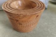 High shallow wooden bowl , Handmade Lathe Turned, Artisan Crafted could be used as trinklet dish.
