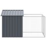 Dog House with Run Anthracite 117x201x123 cm Galvanised Steel Image 3